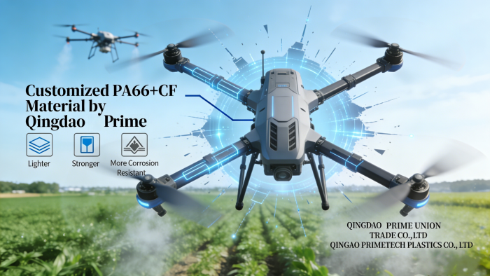 PA66 Carbon Fiber Modified Material for Agricultural Drones Custom Solutions by Prime Union Trade and PrimeTech Plastics